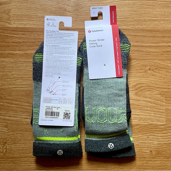 MOVING SALE! Women’s Lululemon Power Stride Hiking Crew Sock, MSRP $28 - Picture 2 of 3